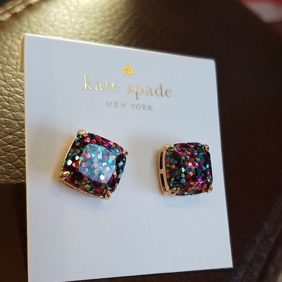Kate Spade Multicolor Glitter Square Earrings!!!  NWOT!!! - Picture 1 of 1